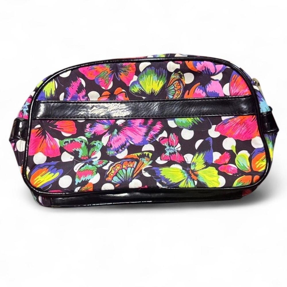 Betsey Johnson VTG 2000s Butterfly Colorful Polka Dot Cosmetic Makeup Bag — OS - Picture 3 of 8